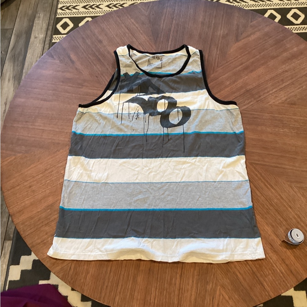Zoo York Gray and Blue Graphic Tank Top